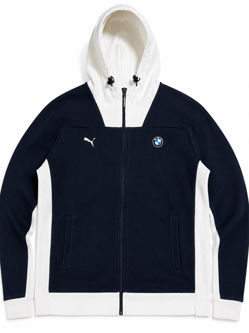 PUMA BMW Motorsport Men’s XL Full Zip Hoodie Navy White Racing Jacket